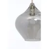 A close-up of a pendant light with a smoky glass shade. Produktbild-Vorschau