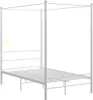 A white metal four-poster bed frame. Náhled obrázku produktu