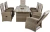 A beige and brown outdoor furniture set with a table and chairs. Náhled obrázku produktu