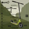 A dirt scooter with various features highlighted by text and diagrams. Náhled obrázku produktu