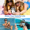 A collage of images showing people using a waterproof phone case in various outdoor and water-related settings. Produktbild-Vorschau