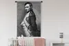 MuchoWow® Wandteppich Wandbehang Schwarz-Weiß-Illustration Produktbild-Vorschau 2