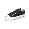 A black Converse Chuck Taylor All Star Lift Ox sneaker with a white platform sole is shown against a white background. Anteprima dell’immagine prodotto