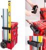 A collage of images showing a modular tool storage system and its accessories. Produktbild-Vorschau