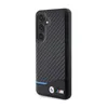A black smartphone case with a carbon fiber texture and BMW branding. Produktbild-Vorschau
