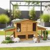Großer Kaninchenstall 215x73x100 cm Holz, 2 Etagen mit Produktbild-Vorschau 1