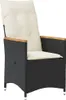 vidaXL Gartensessel Verstellbar mit Kissen Schwarz Poly Produktbild-Vorschau 1