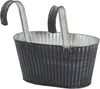 Metall Hängetopf grau mit 2 Henkel 25 x 13cm - 4 Stück Produktbild-Vorschau 5