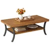 Table basse en bois massif, table rectangulaire à deux Voir les images du produit 10