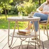 Beistelltisch aus Polyrattan 2-stöckiger Kaffeetisch mit Produktbild-Vorschau 3