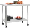 vidaXL Kuchynský pracovný stôl s kolieskami 100x60x85 cm Náhľad obrázku produktu 1