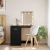 toaletný stolík vidaXL s LED svetlami čierny 90x42x132,5 cm Náhľad obrázku produktu 2