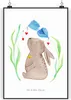 Mr. & Mrs. Panda Bild Hase Blume DIN A4 - Weiß - Geschenk, Produktbild-Vorschau 1