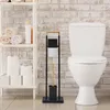 Relaxdays WC Garnitur, Bambus, Edelstahl, stehender Produktbild-Vorschau 2