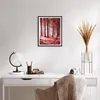 Gerahmtes Poster - Schwarzer Rahmen - Wald Rot Bäume - Produktbild-Vorschau 6