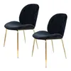 QIYANO Esszimmerstuhl 2er-Set Schwarz, Samt, Modern, Produktbild-Vorschau 9