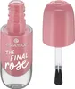 A bottle of nail polish with its cap off, showing the brush. Produktbild-Vorschau