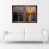 Leinwandbild fenster - sonnenuntergang über dem wasser Produktbild-Vorschau 2