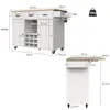 A diagram showing the dimensions of a kitchen cart with a drop-leaf table. Produktbild-Vorschau