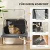 PawHut kattenbak van roestvrij staal met deksel, XXL Productafbeelding-voorbeeld 8
