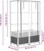 A diagram showing the dimensions of a raised garden bed with a greenhouse attachment. Produktbild-Vorschau