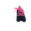 A close-up, front-facing view of a black and pink athletic shoe against a white background. Produktbild-Vorschau