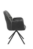 A side view of a gray armchair with a ribbed texture on a white background. Produktbild-Vorschau
