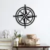 Wallity, Compass, Wanddeko, Schwarz, Metall, 55 x 55 cm Produktbild-Vorschau 1