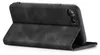 A black flip case for a smartphone is shown from the back, with the cover open. Produktbild-Vorschau