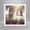 Poster - Poster ohne Rahmen - Meer Palme Wasser - 60x60 cm Produktbild-Vorschau 4