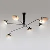 A black multi-arm chandelier with six lights is shown against a light gray background. Anteprima dell’immagine prodotto