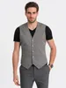 Ombre Clothing Pánská společenská vesta Biralei šedá S Náhled obrázku produktu 3