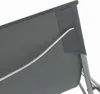 Close-up of the back of a gray folding chair, showing the fabric and metal frame. Náhľad obrázku produktu