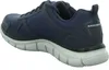 A side view of a navy blue Skechers athletic shoe against a white background. Voir les images du produit
