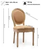 Set van 2 linnen eetkamerstoelen met een ovale rugleuning Productafbeelding-voorbeeld 7