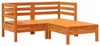 vidaXL Gartensofa 2-Sitzer mit Hocker Wachsbraun Massivholz Produktbild-Vorschau 1