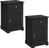 Yaheetech Lot de 2 tables de nuit avec tiroir et armoire, Voir les images du produit 1