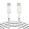 Two white USB-C cables with silver connectors are shown against a white background. Voir les images du produit