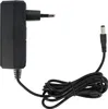 A black power adapter with a coiled cord and a DC barrel connector. Produktbild-Vorschau