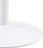 A close-up view of the base of a white table. Voir les images du produit