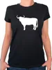 Huuraa Damen T-Shirt Stier Bulle Silhouette S Black Bio Produktbild-Vorschau 1