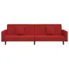 Schlafsofa 2-Sitzer mit 2 Kissen Weinrot Samt Produktbild-Vorschau 4