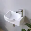 Waschbecken Wandmontage weiß eckig-oval 40,5x28x12 cm Produktbild-Vorschau 5