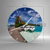 Wanduhr - Rund - Glasuhr - Maledische Insel Archipel Ozean Produktbild-Vorschau 3