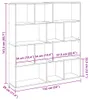 vidaXL Artisan dubová knihovna 132x29x141,5 cm materiál na Náhled obrázku produktu 8