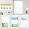 A collage of images showing a white pleated window blind in different positions and with feature callouts. Produktbild-Vorschau