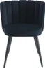 Stuhl 6er-Set - Samt & Metall - Schwarz - PRANILA von Produktbild-Vorschau 3