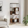 vidaXL Knihovna 5 polic kouřový dub 76x33x188,5 cm materiál Náhled obrázku produktu 3