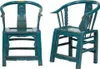 Sedia da pranzo cinese Asianliving Legno Tradizionale Blu Anteprima dell’immagine prodotto 3