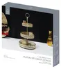 3-stöckiges dekoratives Tablett aus goldfarbenem Metall Produktbild-Vorschau 4